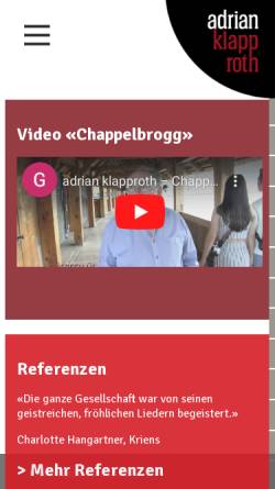 Vorschau der mobilen Webseite www.klapproth.ch, Klapproth, Adrian