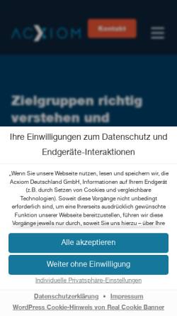 Vorschau der mobilen Webseite www.acxiom.de, Acxiom Deutschland GmbH