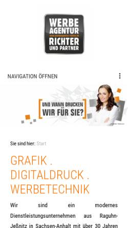 Vorschau der mobilen Webseite www.werbeagentur-richter.de, Werbeagentur Richter