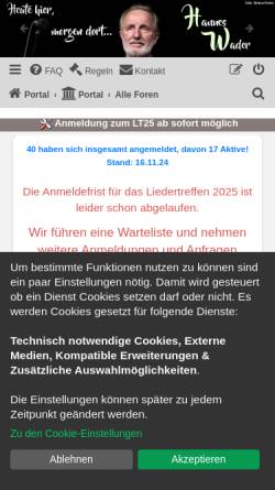 Vorschau der mobilen Webseite www.liedermacher-forum.de, Liedermacher-Forum