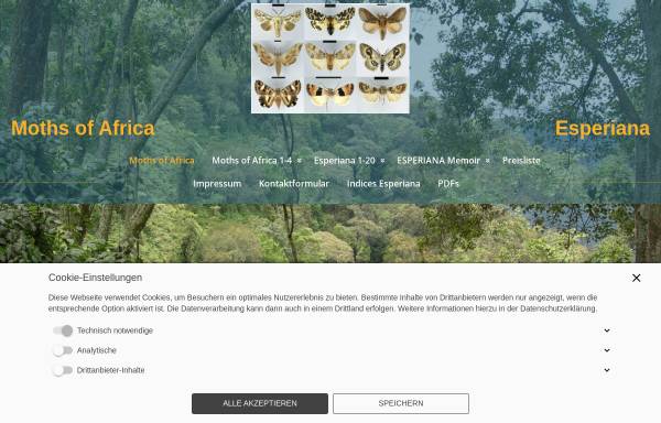 Vorschau von esperiana.net, Buchreihe zur Entomologie