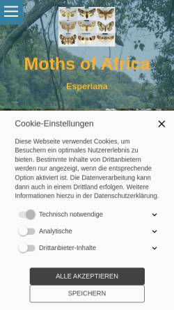 Vorschau der mobilen Webseite esperiana.net, Buchreihe zur Entomologie
