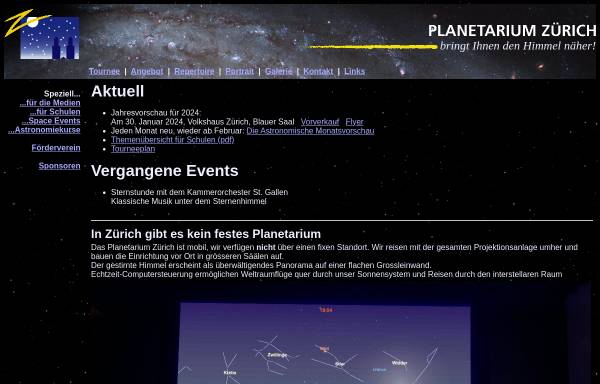 Vorschau von www.plani.ch, Planetarium Zürich