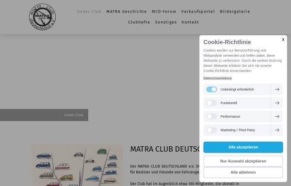 Vorschau von www.matraclub.de, Matra Club Deutschland