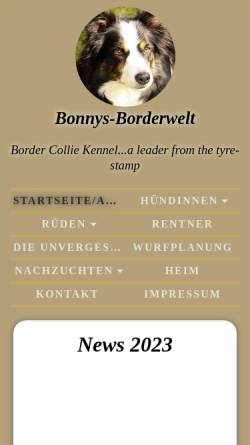 Vorschau der mobilen Webseite bonnys-borderwelt.de, A leader from the tyre-stamp