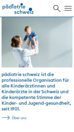 Vorschau der mobilen Webseite www.swiss-paediatrics.org, Schweizerische Gesellschaft für Pädiatrie: Trichterbrust