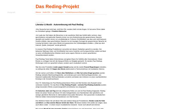 Vorschau von www.reding-projekt.de, Das Reding-Projekt