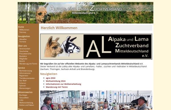 Vorschau von www.alpakas-lamas.org, Alpaka- und Lama-Zuchtverband Sachsen e.V.