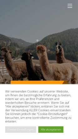 Vorschau der mobilen Webseite www.lamas-alpakas.de, Verein der Züchter, Halter und Freunde von Neuweltkameliden e.V.