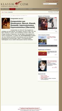 Vorschau der mobilen Webseite portraits.klassik.com, klassik.com - Komponisten
