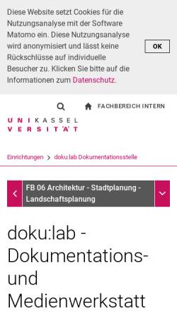 Vorschau der mobilen Webseite www.isp.uni-kassel.de, Informationssystem Planung
