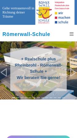 Vorschau der mobilen Webseite www.roemerwallschule.de, Römerwallschule - Realschule plus Rheinbrohl