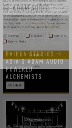 Vorschau der mobilen Webseite www.adam-audio.com, ADAM Audio GmbH