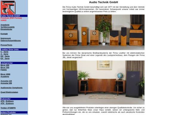 Vorschau von www.lowther.de, Audio Technik GmbH