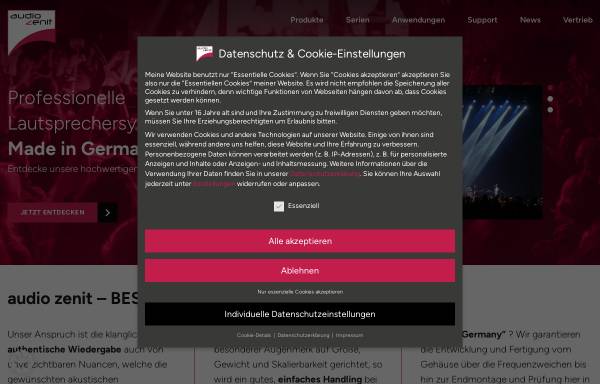 Vorschau von www.audio-zenit.de, Audiozenit Beschallungssysteme
