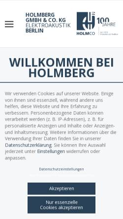 Vorschau der mobilen Webseite www.holmco.de, Holmberg GmbH & Co. KG