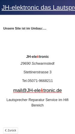 Vorschau der mobilen Webseite www.lautsprecher-team.de, JH-elektronic, Jens Hoffmeyer