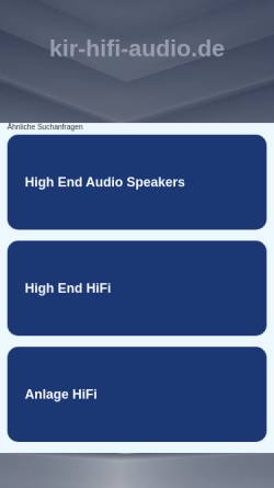 Vorschau der mobilen Webseite www.kir-hifi-audio.de, KIR Klang im Raum Pirate Audio, Inh. Engelbert Schleiser