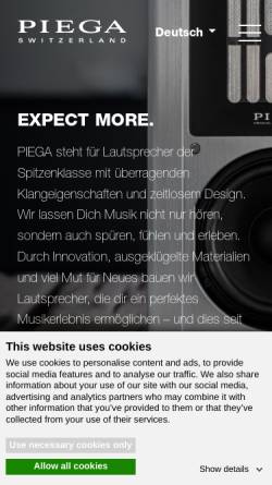 Vorschau der mobilen Webseite piega.ch, Piega SA