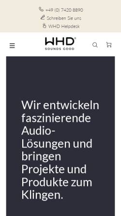 Vorschau der mobilen Webseite whd.de, WHD, Wilhelm Huber und Söhne GmbH & Co. KG
