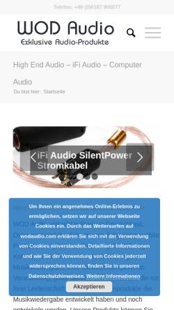 Vorschau der mobilen Webseite www.wodaudio.com, WOD Audio, Inh. Werner Obst Datentechnik