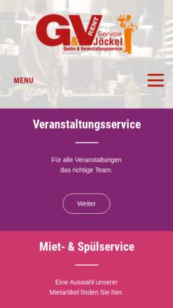 Vorschau der mobilen Webseite www.gv-joeckel.de, Gastro und Veranstaltungsservice Jöckel