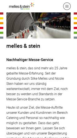 Vorschau der mobilen Webseite www.melles-stein.de, Melles & Stein Messe-Service