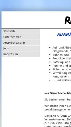 Vorschau der mobilen Webseite www.rahb.de, Rent a Hand GmbH