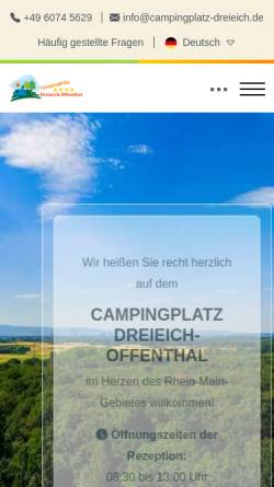 Vorschau der mobilen Webseite www.campingplatz-dreieich.de, Campingplatz Dreieich-Offenthal