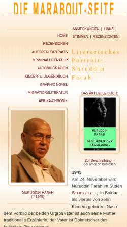 Vorschau der mobilen Webseite www.marabout.de, Nuruddin Farah