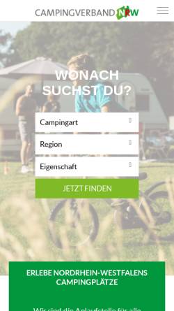 Vorschau der mobilen Webseite www.camping-in-nrw.de, Camping in NRW