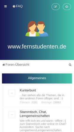 Vorschau der mobilen Webseite www.fernstudenten.de, www.fernstudenten.de