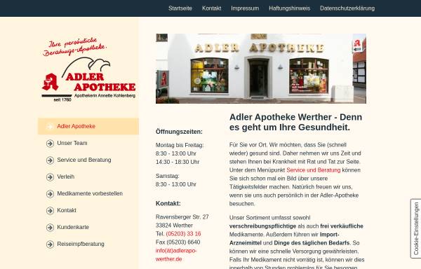 Vorschau von www.adlerapo-werther.de, Adler-Apotheke