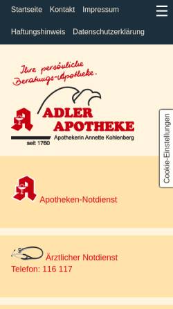 Vorschau der mobilen Webseite www.adlerapo-werther.de, Adler-Apotheke