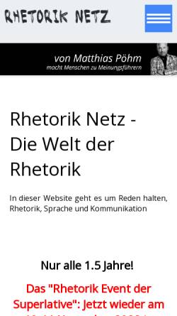 Vorschau der mobilen Webseite www.rhetorik-netz.de, Arthur Schopenhauer - Kurzbiografie