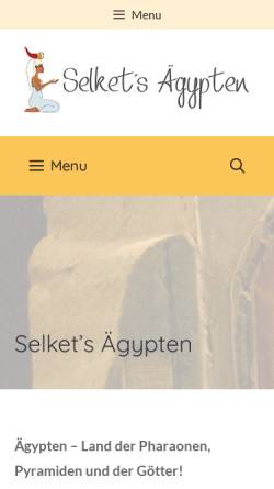 Vorschau der mobilen Webseite www.selket.de, Das alte Ägypten