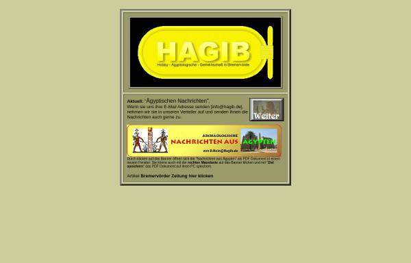 Vorschau von www.hagib.de, Hobby-Ägyptologische Gemeinschaft in Bremervörde