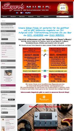 Vorschau der mobilen Webseite www.beyers-music.de, Beyer's Music GmbH