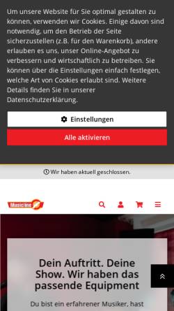Vorschau der mobilen Webseite musicline24.de, W. Gunkel & G. Gedenk GmbH