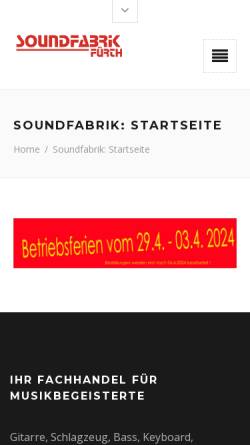Vorschau der mobilen Webseite www.soundfabrik.com, Soundfabrik Fürth