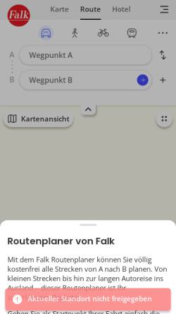 Vorschau der mobilen Webseite www.falk.de, Falk