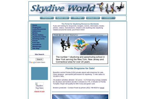 Vorschau von www.skydiveworld.com, Skydive World