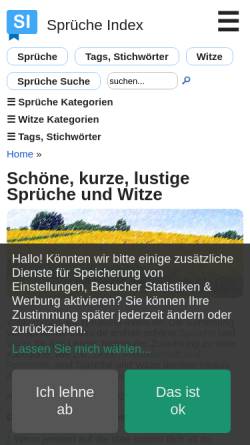 Vorschau der mobilen Webseite www.sprueche-index.de, Sprueche-Index.de