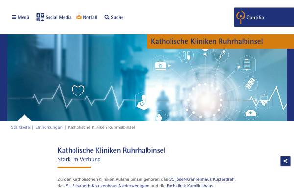 Vorschau von www.kkrh.de, Katholische Kliniken Ruhrhalbinsel Essen