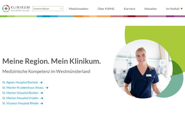 Vorschau von www.klinikum-westmuensterland.de, Klinikverbund Westmünsterland
