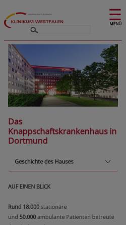 Vorschau der mobilen Webseite www.klinikum-westfalen.de, Knappschaftskrankenhaus Dortmund