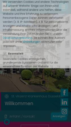 Vorschau der mobilen Webseite www.vinzenz-duesseldorf.de, St. Vinzenz Krankenhaus Düsseldorf