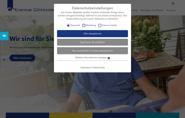 Vorschau von www.klinikum-guetersloh.de, Klinikum Gütersloh gemeinnützige Gesellschaft mbH