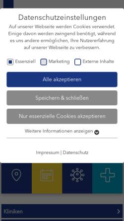 Vorschau der mobilen Webseite www.klinikum-guetersloh.de, Klinikum Gütersloh gemeinnützige Gesellschaft mbH