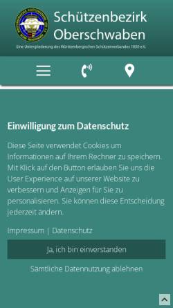 Vorschau der mobilen Webseite www.schuetzen-os.de, Schützenbezirk Oberschwaben